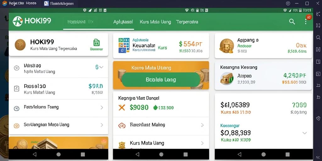 Tampilan antarmuka HOKI99 dengan informasi mata uang terkini.