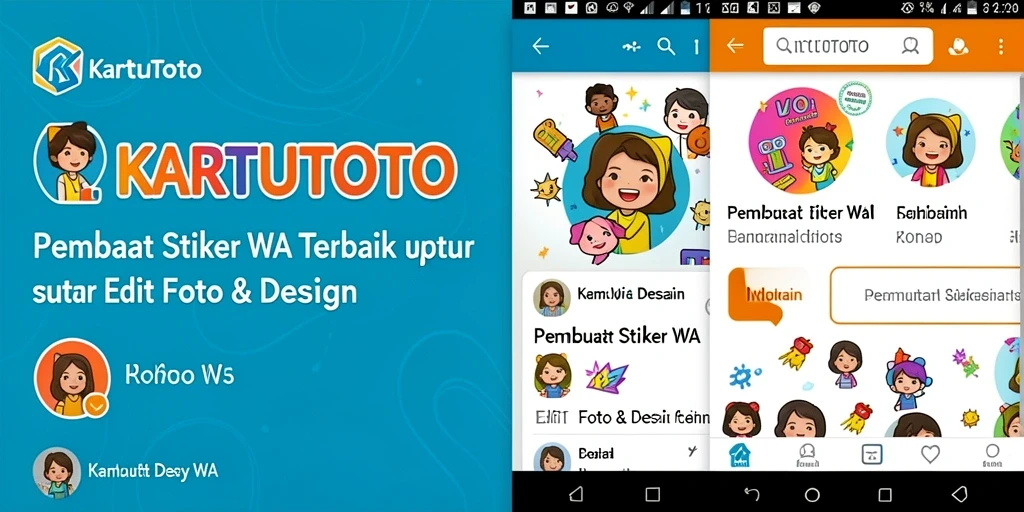 Antarmuka KARTUTOTO yang sederhana dan mudah digunakan untuk membuat stiker.