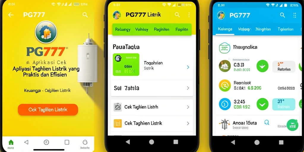 Antarmuka aplikasi Cek Tagihan Listrik PG777 yang mudah digunakan.