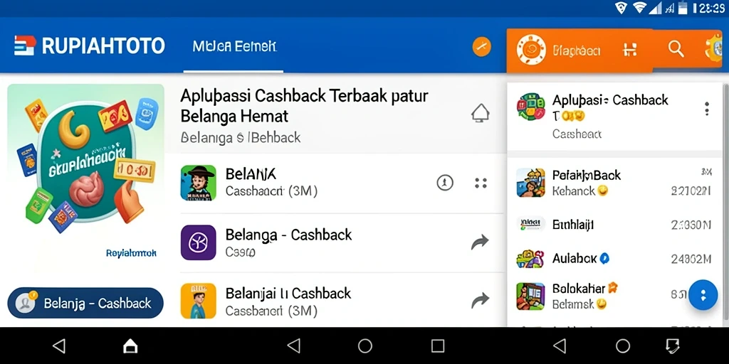 Tampilan antarmuka RUPIAHTOTO yang menarik dengan fitur Cashback terbaru.