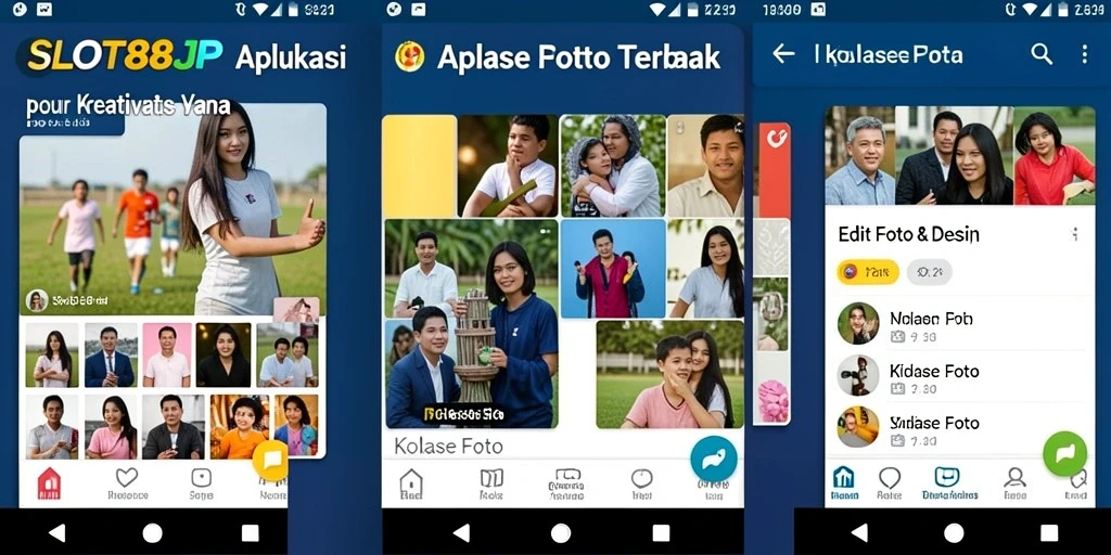 Antarmuka SLOT88JP yang intuitif untuk membuat kolase foto.
