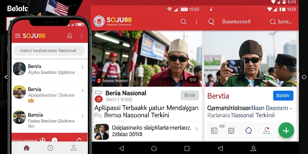 Antarmuka aplikasi SOJU88 menampilkan berita nasional terkini.