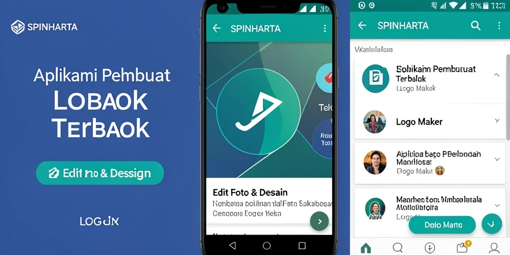 Antarmuka pengguna SPINHARTA untuk pembuatan logo yang menarik dan intuitif.