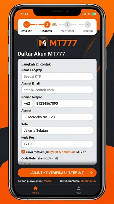 Panduan Registrasi Akun Baru mt777 untuk Pengguna Android